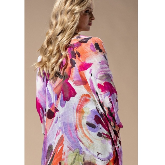 Onedder Tops - 🌟 “The Violet" Watercolor Multi Kimono